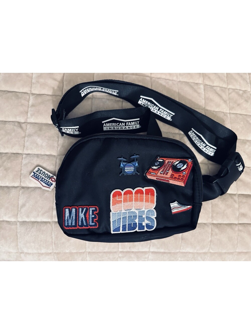 Men’s Tito’s Black & White Logo Belt Bag Fanny Pack Pre-Loved Adventure
